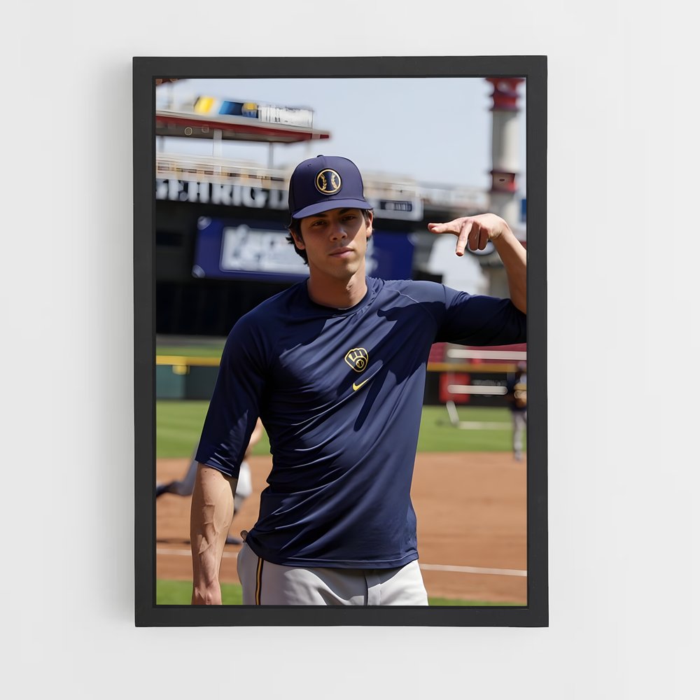 Poster Christian de yelich – affiche Baseball (vue 2)